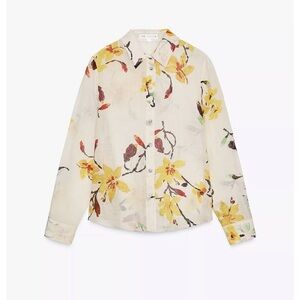 Zara ZW COLLECTION RAMIE FLORAL SHIRT
ECRU 0/8196/019